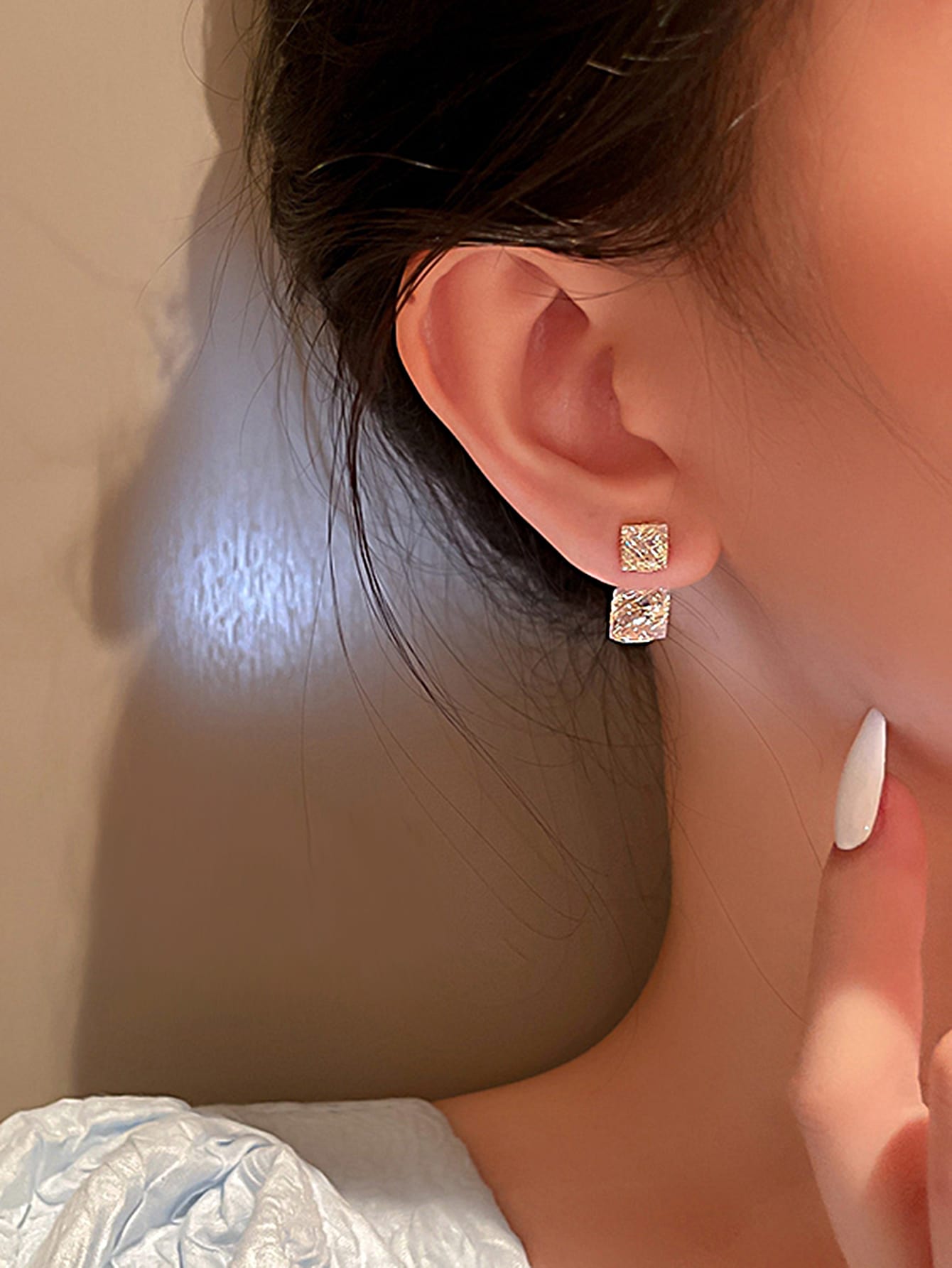 Geometric Design Earring Jackets Shein