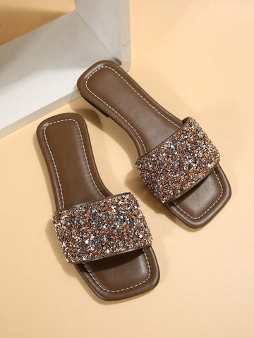 Glamorous Glass Slide Sandals Shein