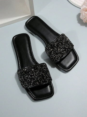 Glamorous Glass Slide Sandals Shein