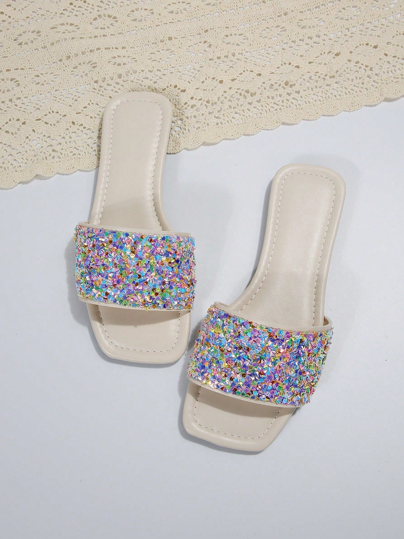 Glamorous Glass Slide Sandals Shein