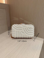 Faux Pearl Detail Box-shape Chain Bag Shein