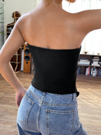 ICON Twist Front Asymmetrical Hem Tube Top Shein