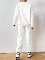 Letter Patched Detail Sweatshirt & Sweatpants Shein