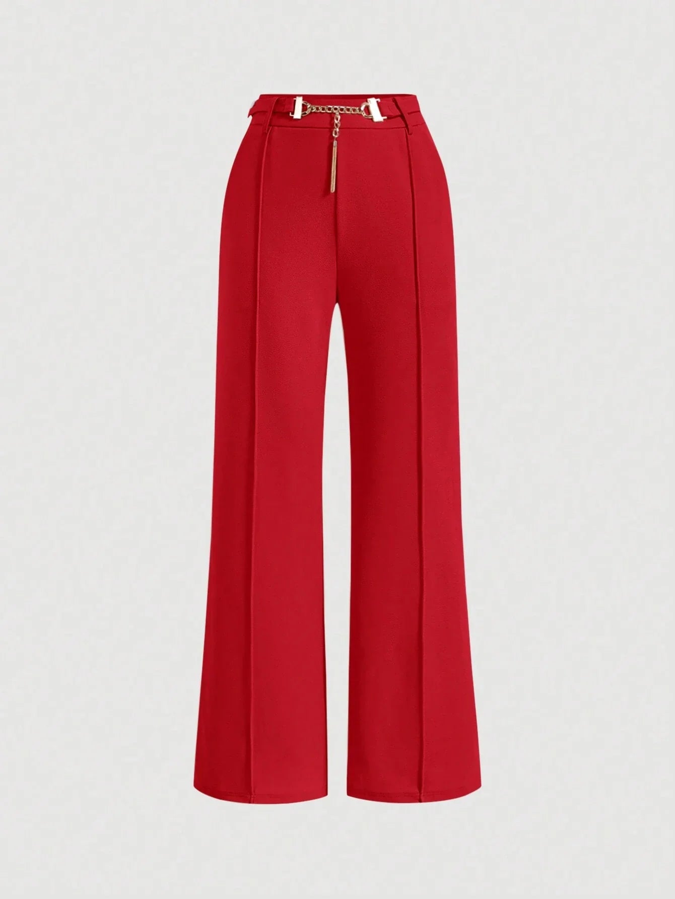 MOD Solid Chain Front Seam Detail Suit Pants Shein