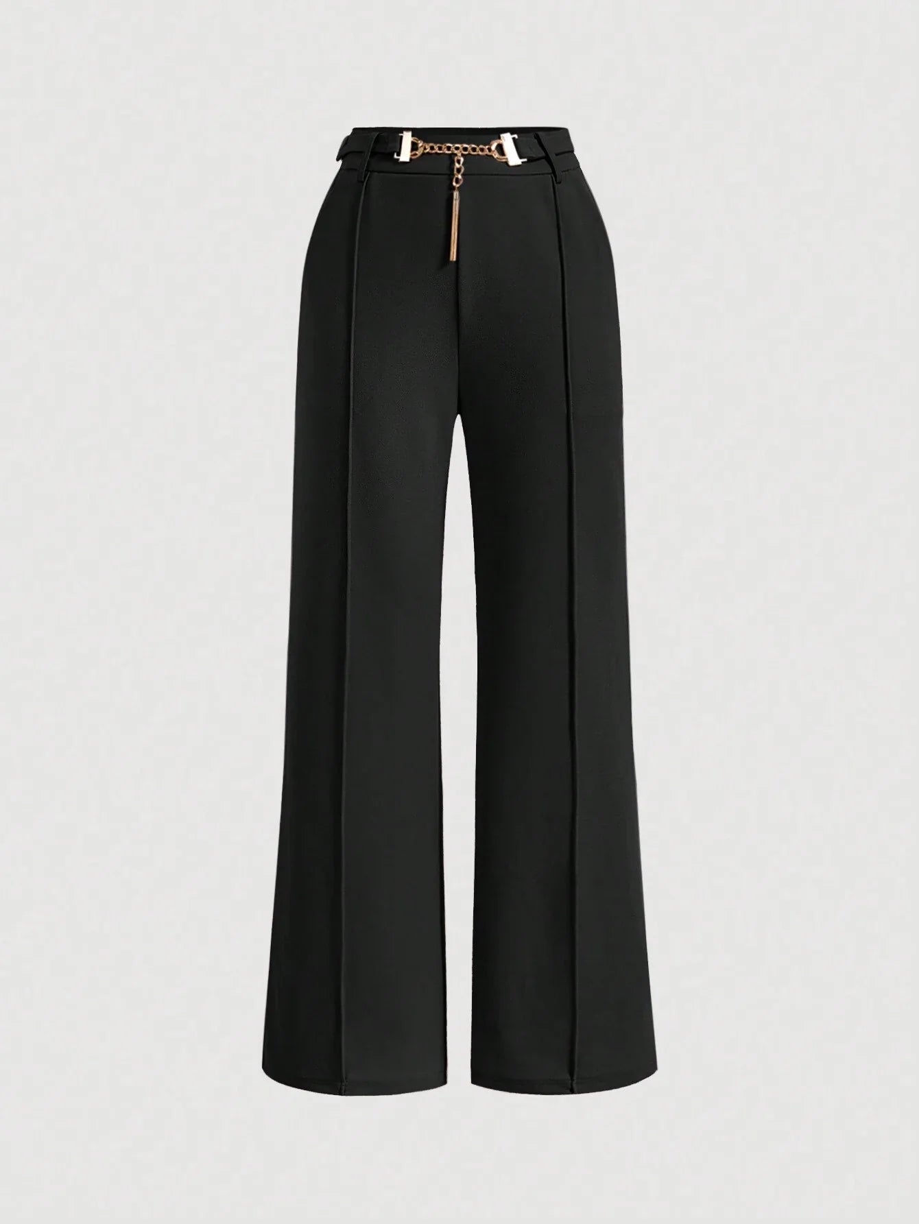 MOD Solid Chain Front Seam Detail Suit Pants Shein