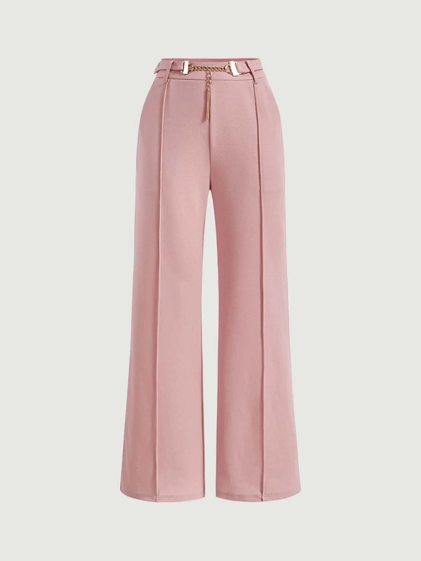 MOD Solid Chain Front Seam Detail Suit Pants Shein