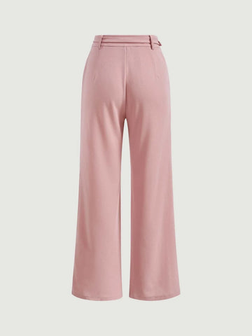 MOD Solid Chain Front Seam Detail Suit Pants Shein