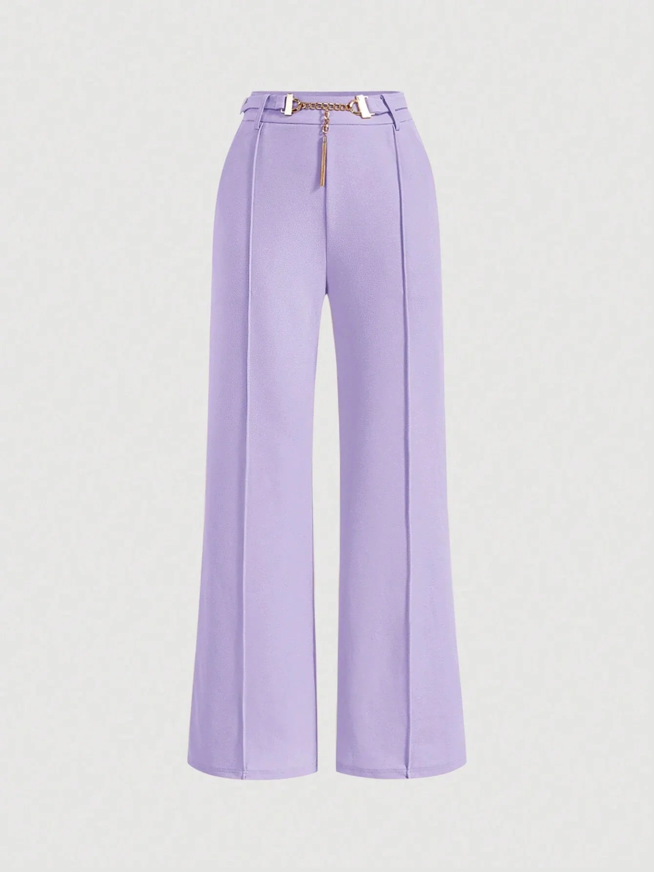 MOD Solid Chain Front Seam Detail Suit Pants Shein