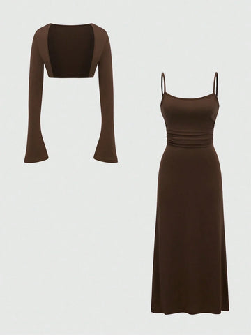 MOD Women'S Solid Color Casual Two-Piece Set Shein