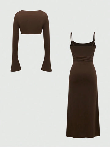 MOD Women'S Solid Color Casual Two-Piece Set Shein