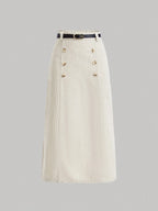 MOD Women's Button Decorated Skirt Shein