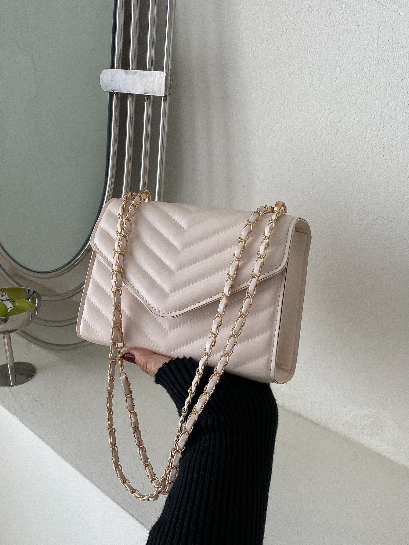 Mini Chevron Flap Square Bag Shein