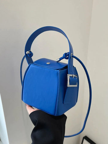 Mini Snap Button Bucket Bag Shein