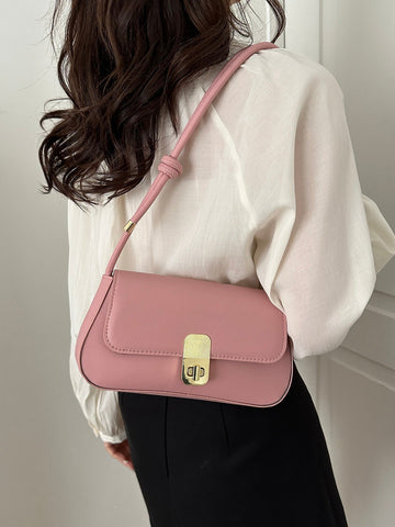 Minimalist Flap Baguette Bag Shein