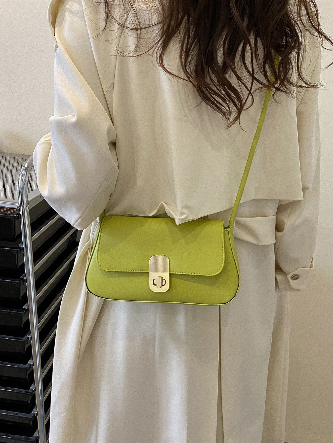 Minimalist Flap Baguette Bag Shein