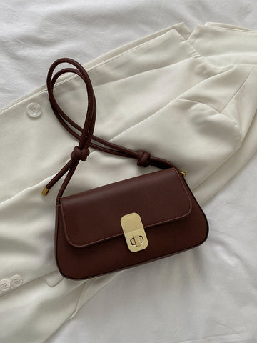 Minimalist Flap Baguette Bag Shein