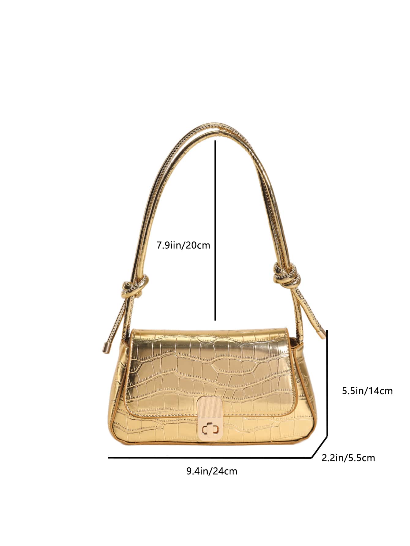 Minimalist Flap Baguette Bag Shein