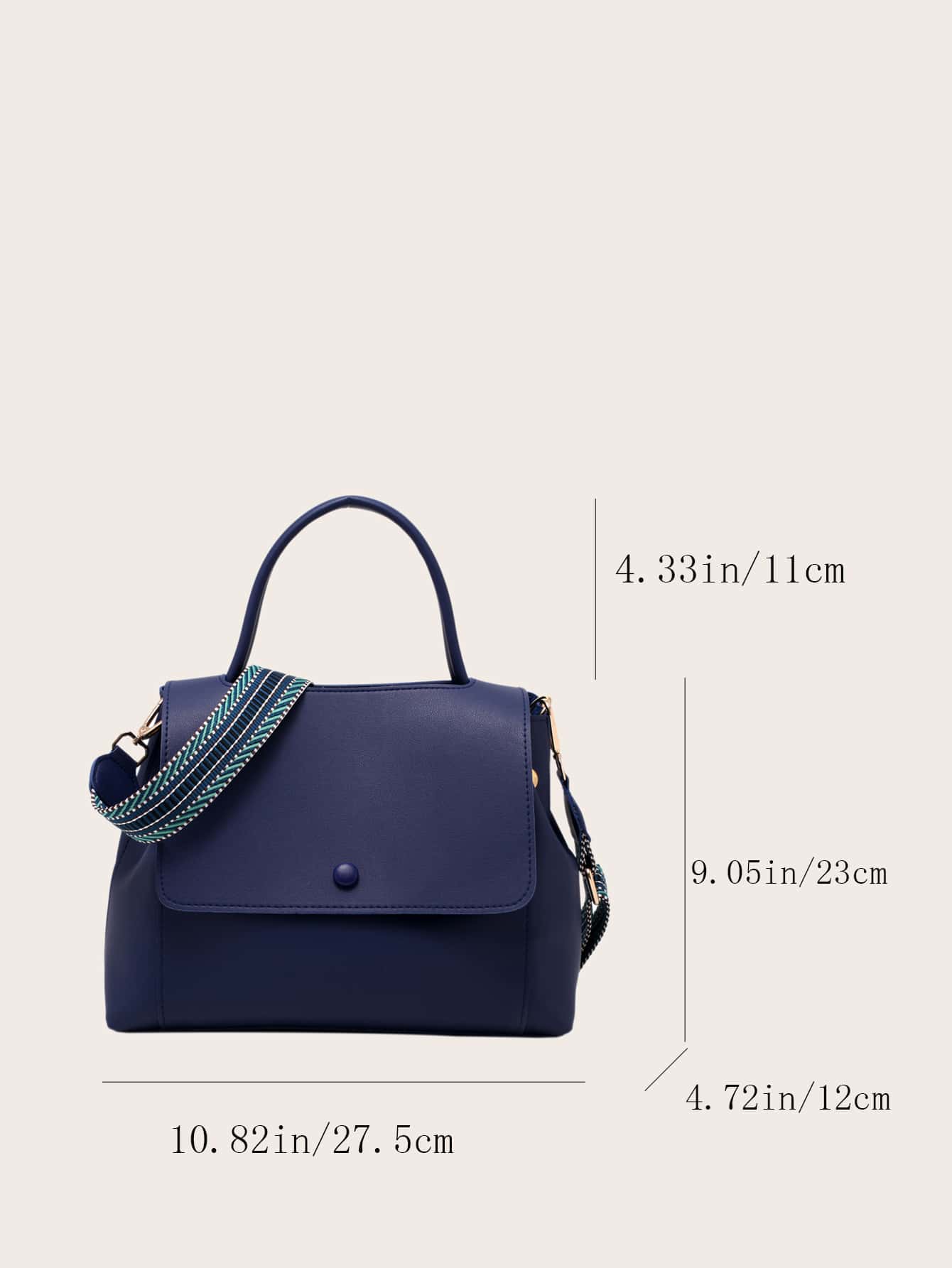 Minimalist Flap Satchel Bag Shein