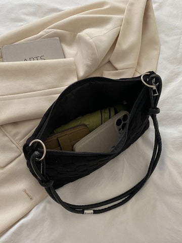 Minimalist Zipper Hobo Bag shoulder bag Shein