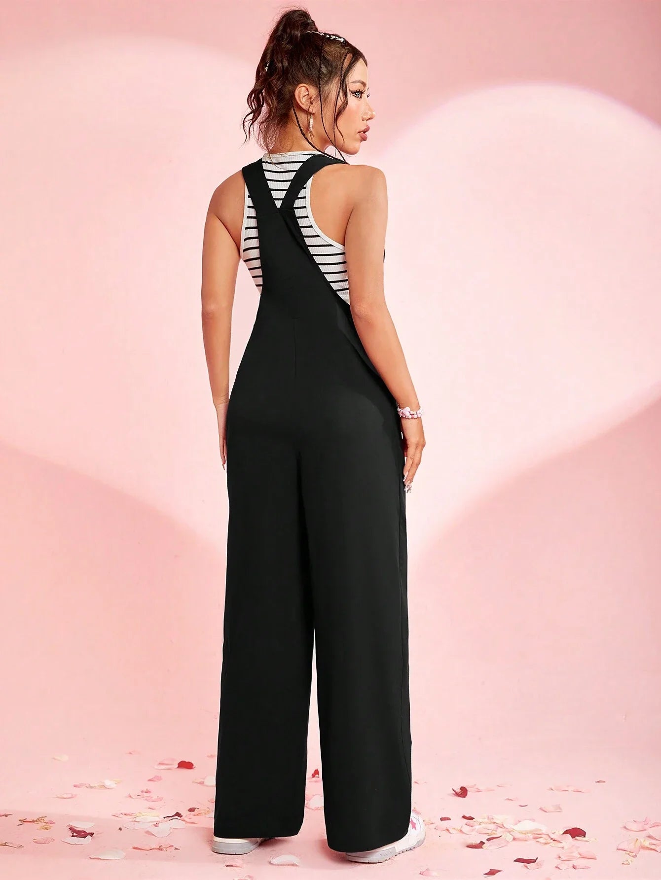 Qutie Heart Pattern Jumpsuit Shein