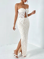 Privé Lace Tube Top & Pencil Skirt Shein