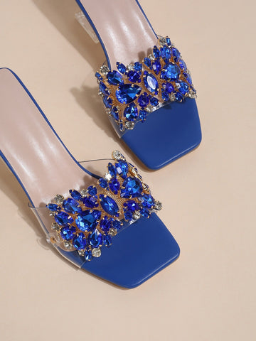 Sculptural Heeled Glamorous Mule Sandals shein