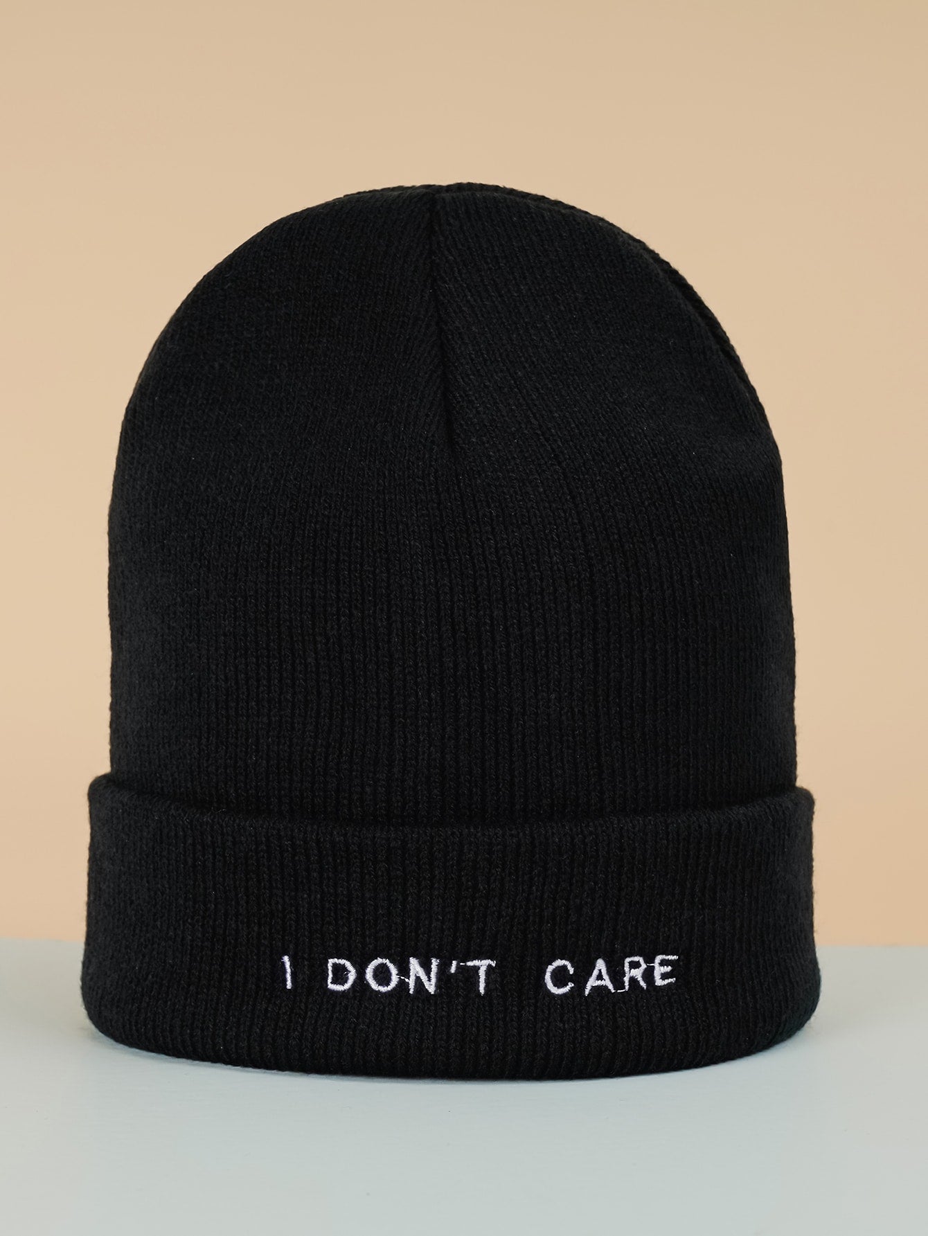 Slogan Embroidery Beanie Shein