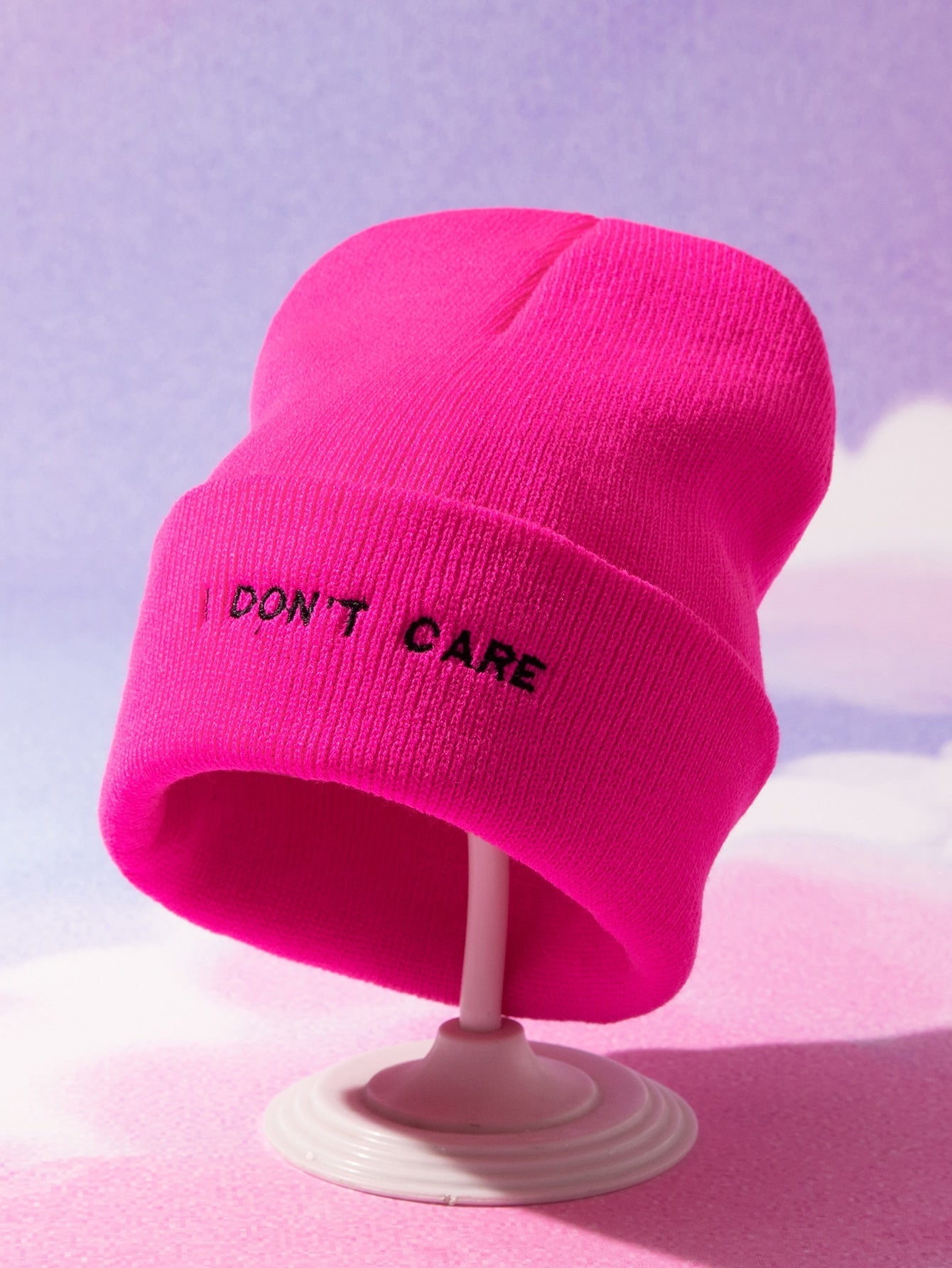 Slogan Embroidery Beanie Shein