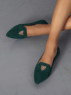 Women's Fashionable Solid Metal & Plain Loafers With Leopard Head Shein