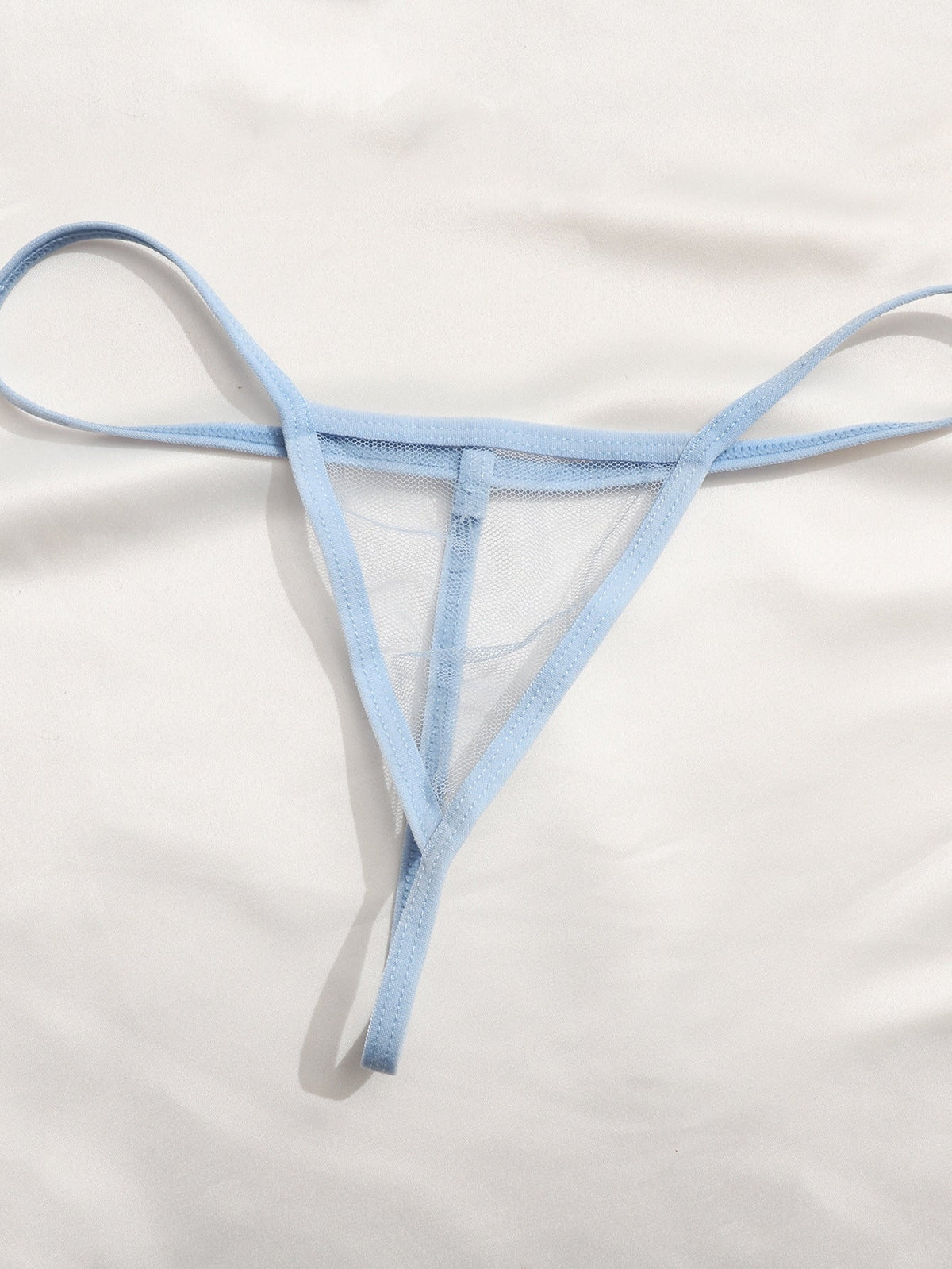 Floral Lace Contrast Mesh Slips With Thong shein