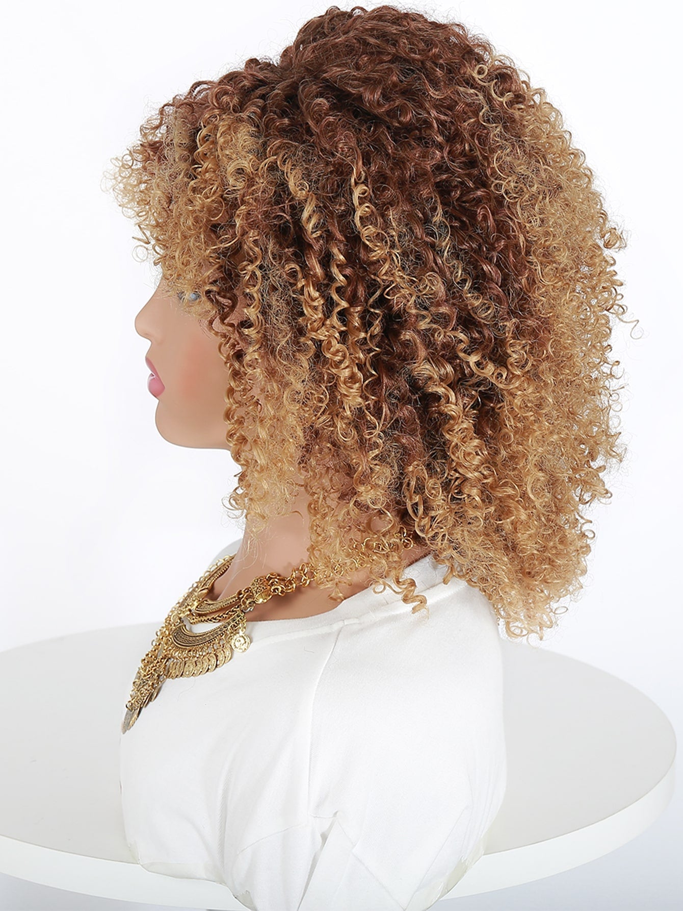 Ombre Short Curly Synthetic Wig shein