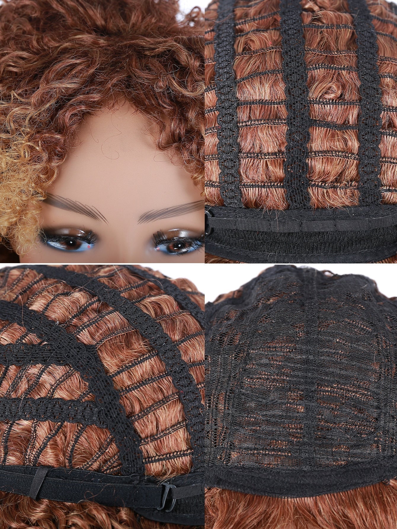 Ombre Short Curly Synthetic Wig shein