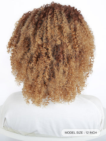 Ombre Short Curly Synthetic Wig shein