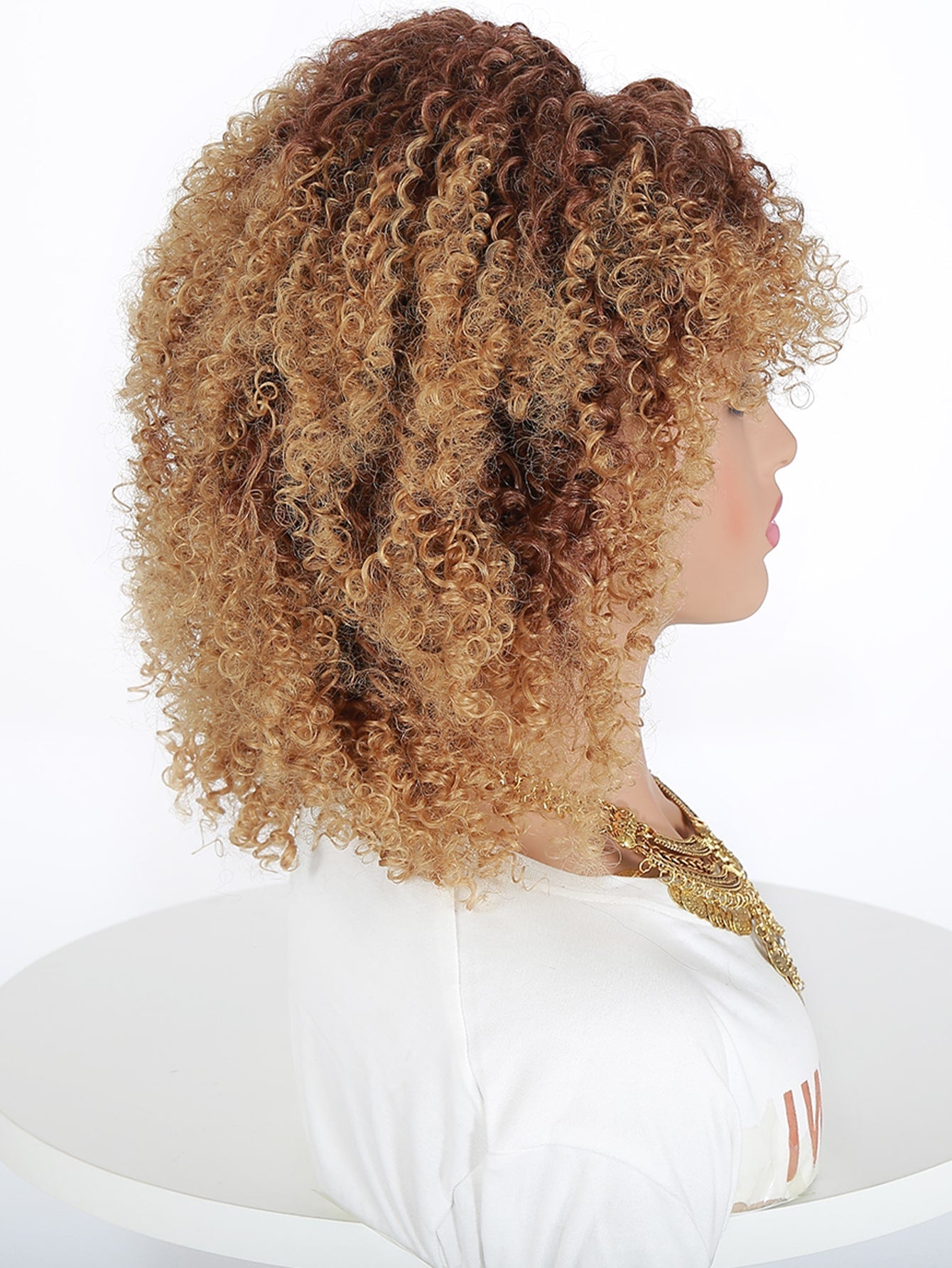 Ombre Short Curly Synthetic Wig shein