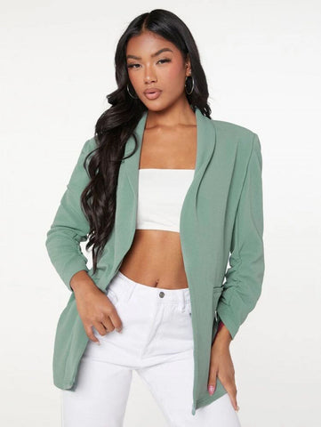 Shawl Collar Solid Blazer Shein