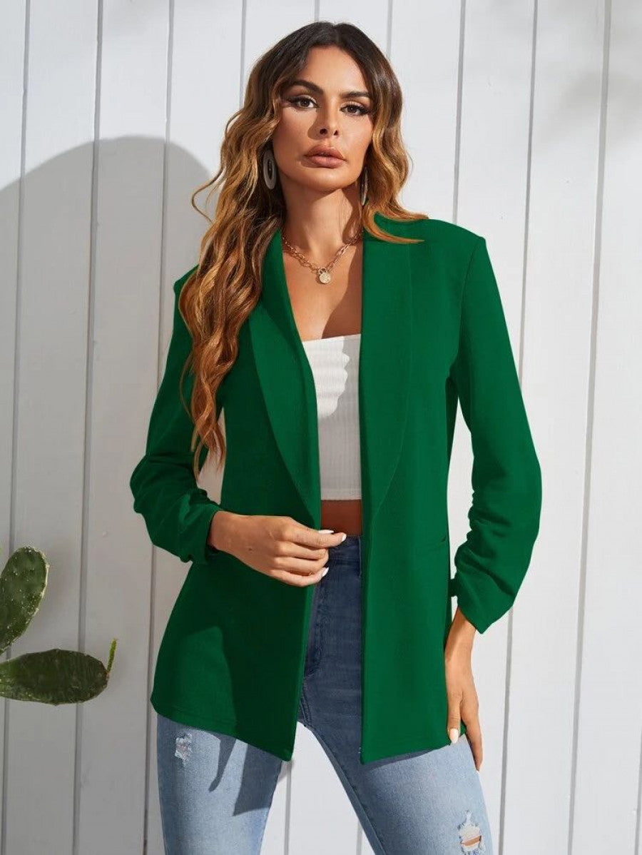 Shawl Collar Solid Blazer Shein