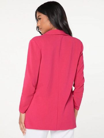 Shawl Collar Solid Blazer Shein