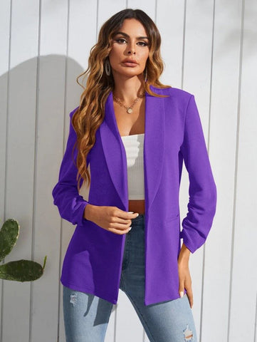 Shawl Collar Solid Blazer Shein