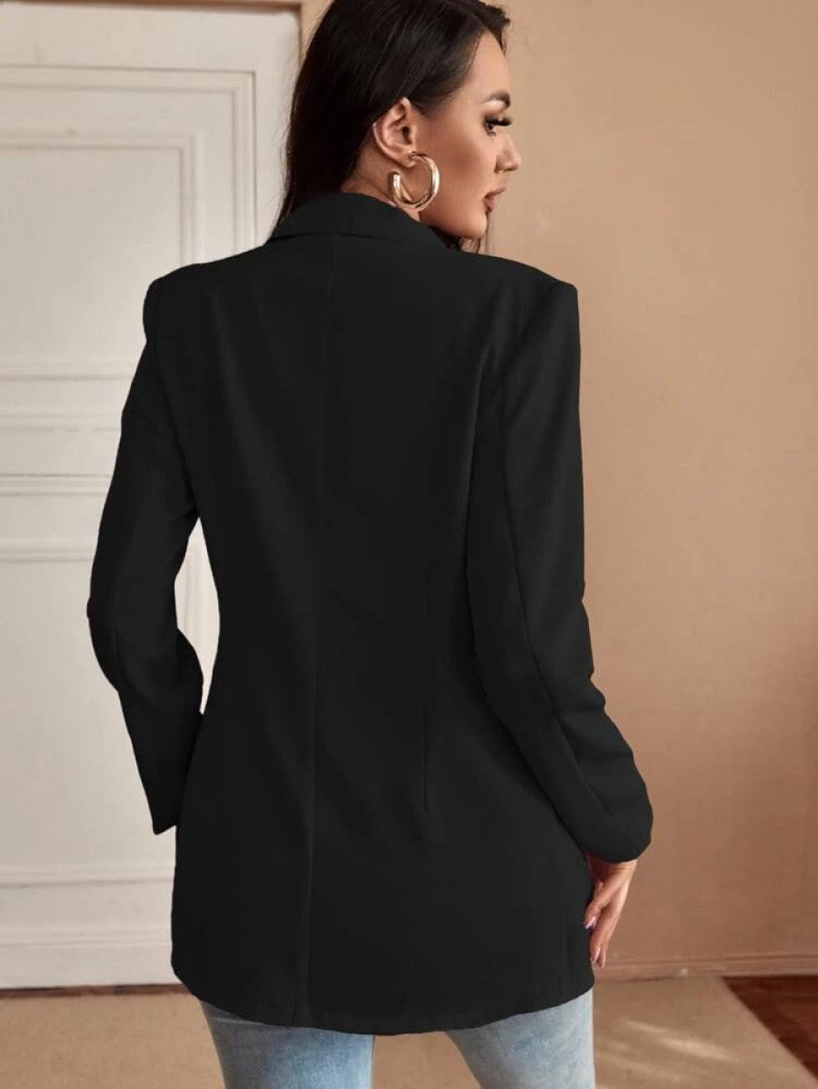 SXY Lapel Neck Single Breasted Blazer Shein