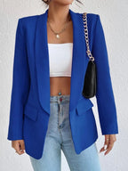 Solid Shawl Collar Blazer Shein