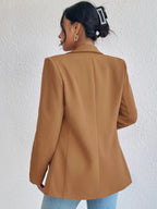 Solid Shawl Collar Blazer Shein