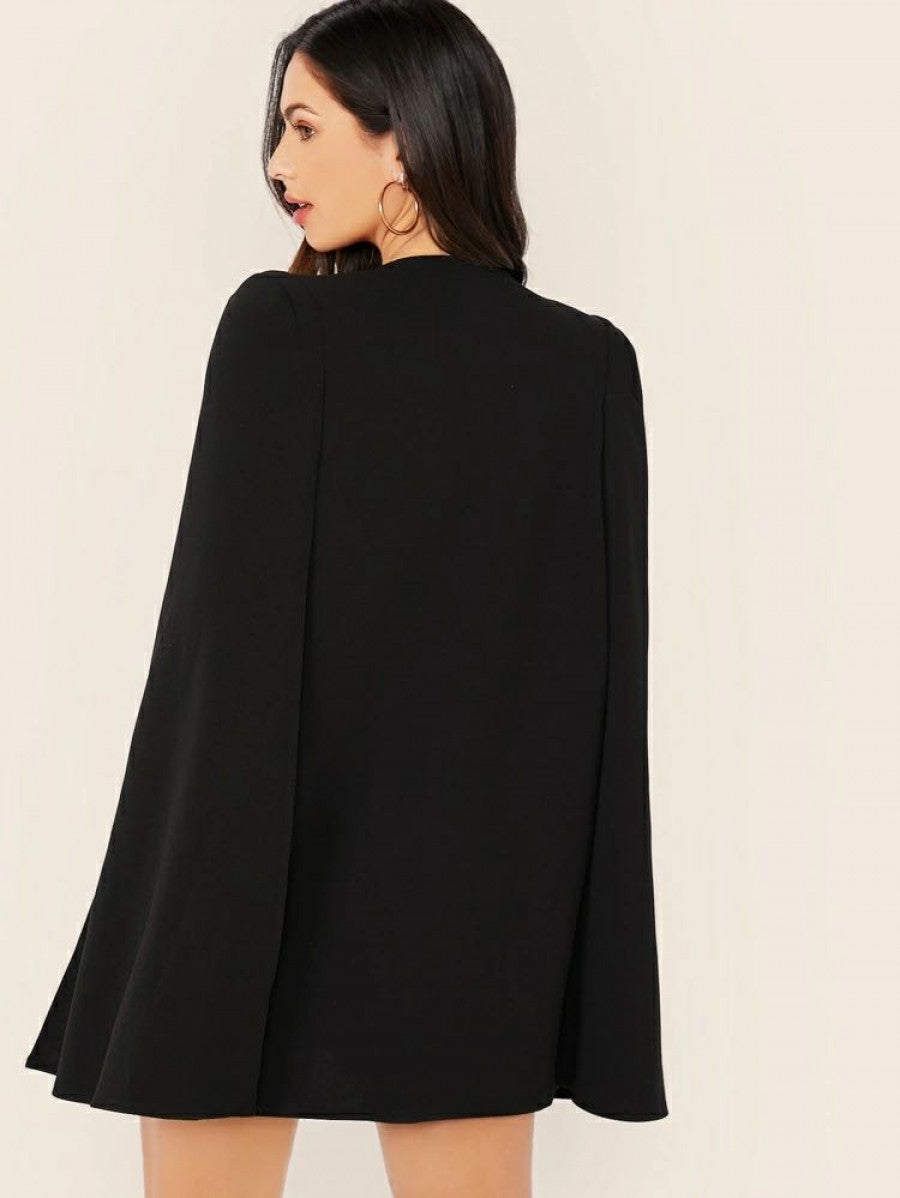 Felegant Open Front Cape Blazer Shein